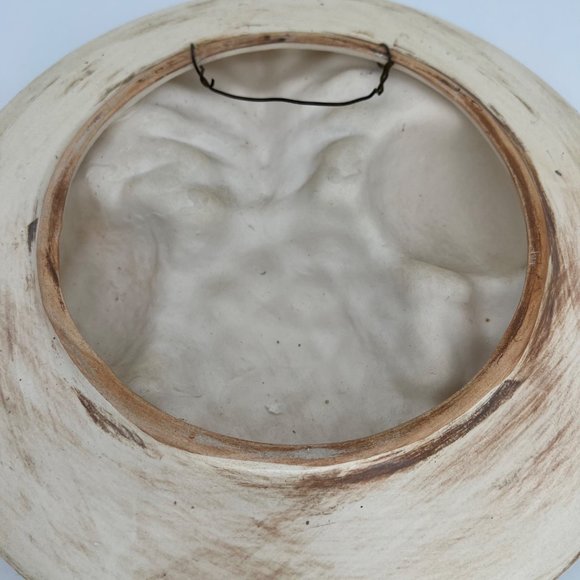 Fruit Themed Wall Hanging 3D Raised Relief Pineapple Grapes Peach Ceramic 11" - Picture 7 of 7